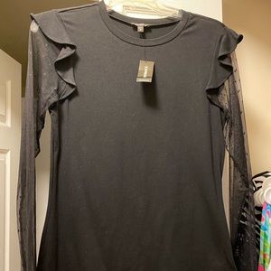Black sheer sleeve top